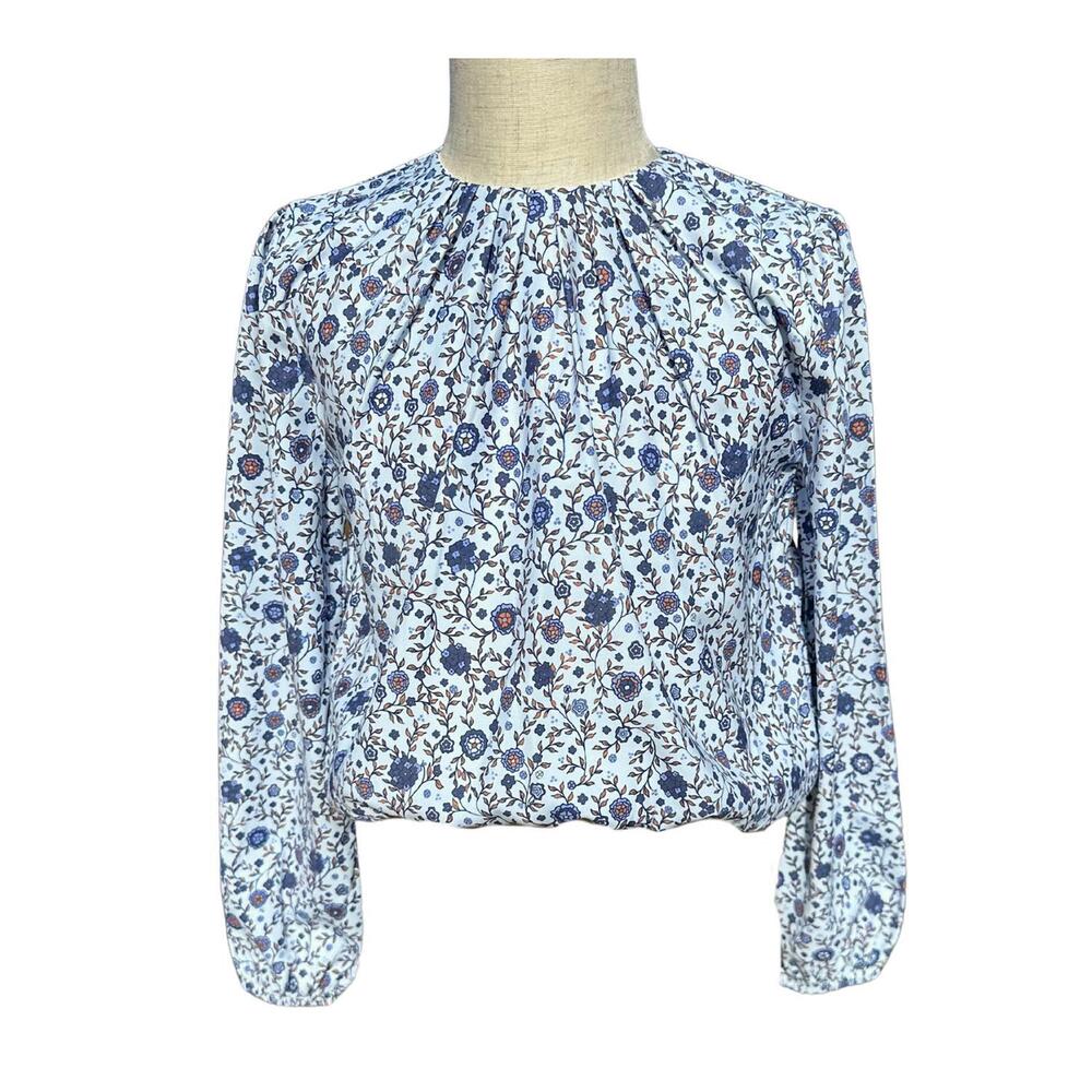 NEW PLEAT girls wren top in forget me nots